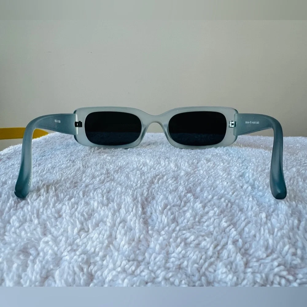 Men’s / Unisex ➡️ Two Rectangular Sunglasses - Black & Light Blue - Picture 3 of 10
